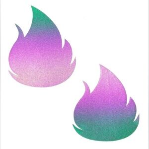 🦋B2G1🦋NEVA NUDE Rainbow Reflective Multicolor Flirty Flame Pasties Nipple Covers
